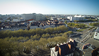 Square Fleuriot De Langle, Nantes, enceinte médiévale, douve, conlfuence Erdre Loire, sondages, Tour du Connétable, Hôtel des Postes et Télégraphes, Moyen Âge, fouilles archéologique, Direction du Patrimoine et de l'Archéologie, Nantes Métropole