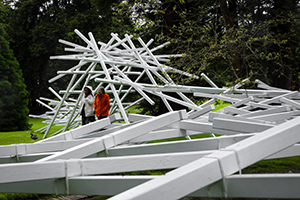 Johann Le Guillerm - Attraction, jardin des plantes, cirque, grand prix national du cirque, équilibre, forme, points de vue, mouvements, impermanence, objets, spectacle, sculptures, performance, espace public, practicien des points de vues, Nantes - 2019