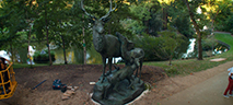 Sculpture Les Cerfs au repos de l'artiste Georges Gardet, relevé numérique Créaform, Theillay, Etapes de Fonderie Coubertin Saint-Rémy-Lès-Chevreuse, Restauration sculpturale au jardin des plantes de la ville de Nantes, sculpture bronze, art contemporain, artisanat, métiers d'art, fonderie d'art