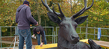 Sculpture Les Cerfs au repos de l'artiste Georges Gardet, relevé numérique Créaform, Theillay, Etapes de Fonderie Coubertin Saint-Rémy-Lès-Chevreuse, Restauration sculpturale au jardin des plantes de la ville de Nantes, sculpture bronze, art contemporain, artisanat, métiers d'art, fonderie d'art