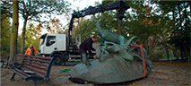 Sculpture Les Cerfs au repos de l'artiste Georges Gardet, relevé numérique Créaform, Theillay, Etapes de Fonderie Coubertin Saint-Rémy-Lès-Chevreuse, Restauration sculpturale au jardin des plantes de la ville de Nantes, sculpture bronze, art contemporain, artisanat, métiers d'art, fonderie d'art