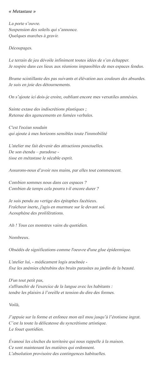 Edition Atelier d'artiste Vivarium, Rennes / Texte Participatif sur la thématique de l'atelier - Auteur : Patrice Paillard - Texte